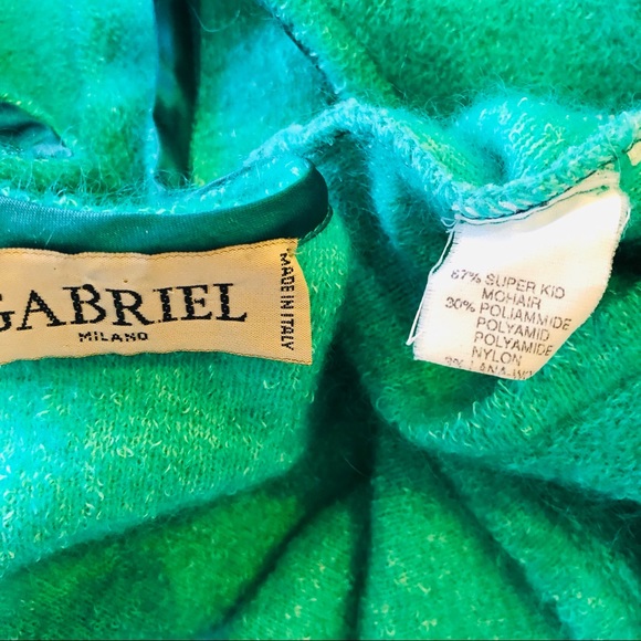 Gabriel Milano Kid Mohair Zip Sweater Size Small Green Color - Picture 11 of 13